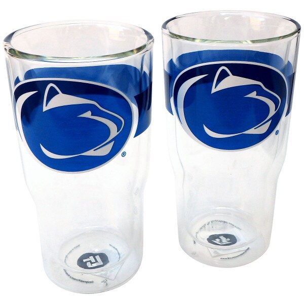 double wall insulated glass tumblers athletic logos image